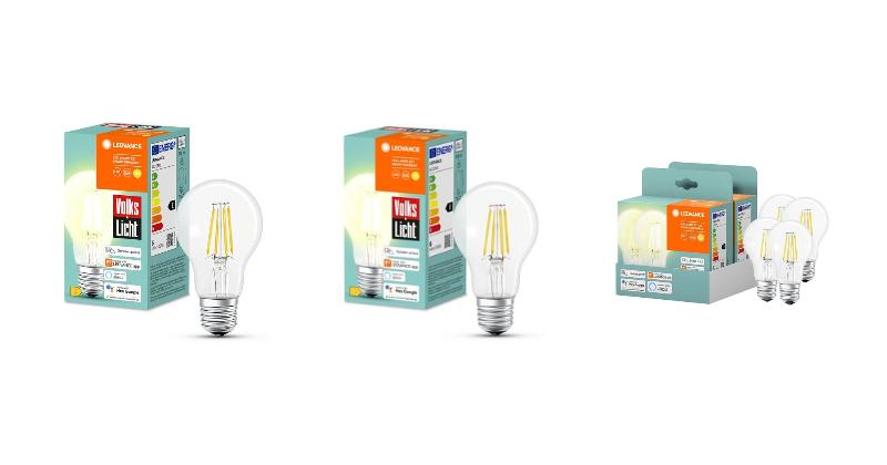 Preisvergleich: [12er-Pack] LEDVANCE VolksLicht E27 LED Lampe | Bluetooth | Warmweiss |steuerbar
